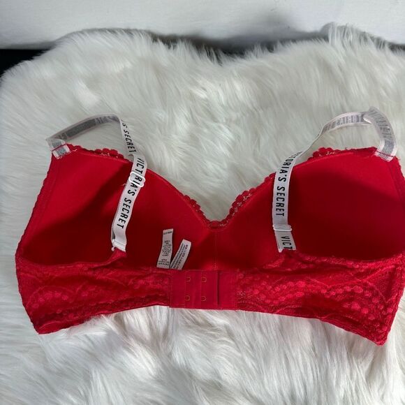 Victoria's Secret Lightly Lined Red T-Shirt Bra Sz 34DD - Picture 5 of 9